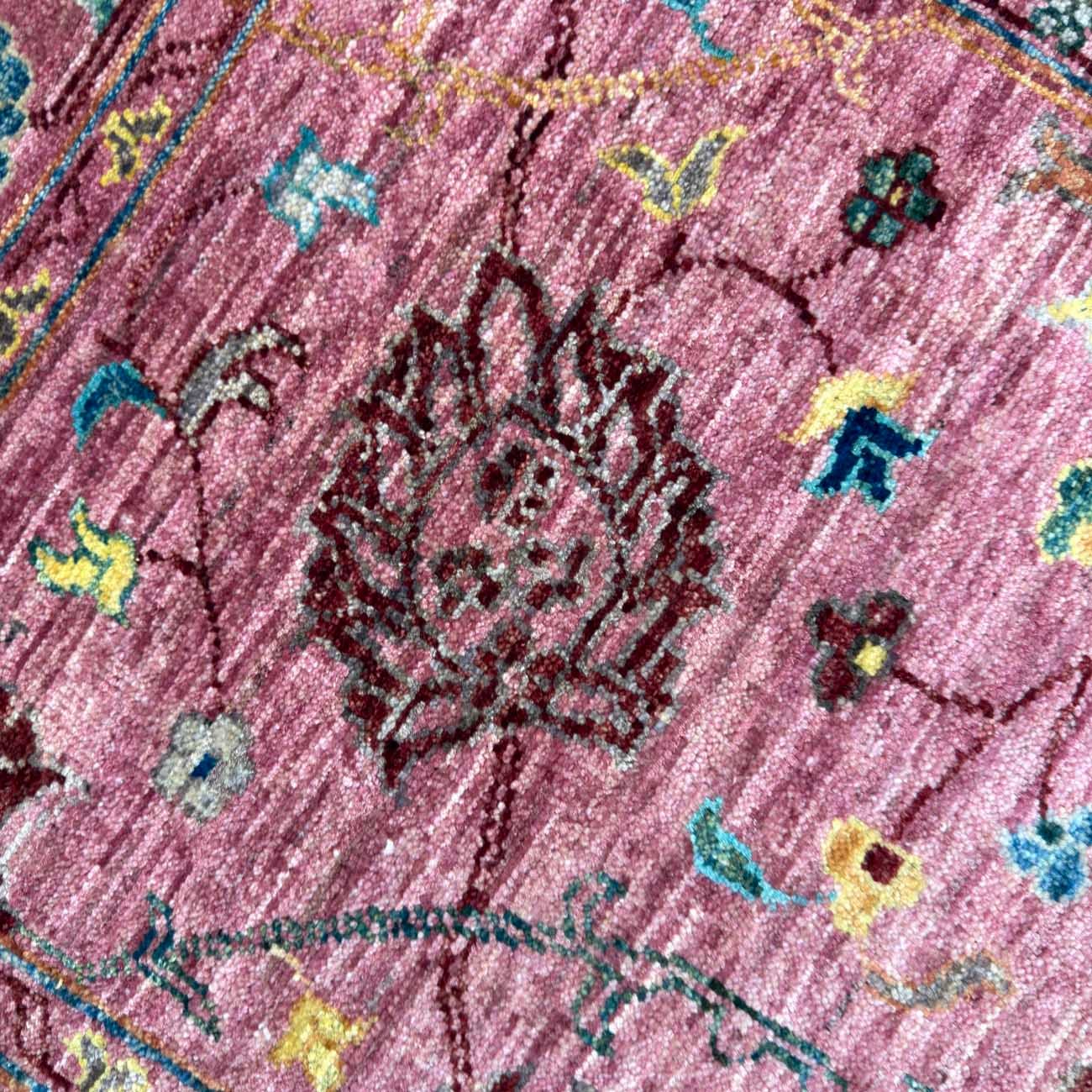 El Dokuma Pembe Sultani Yün Halı (80x205 cm) - Görsel 2
