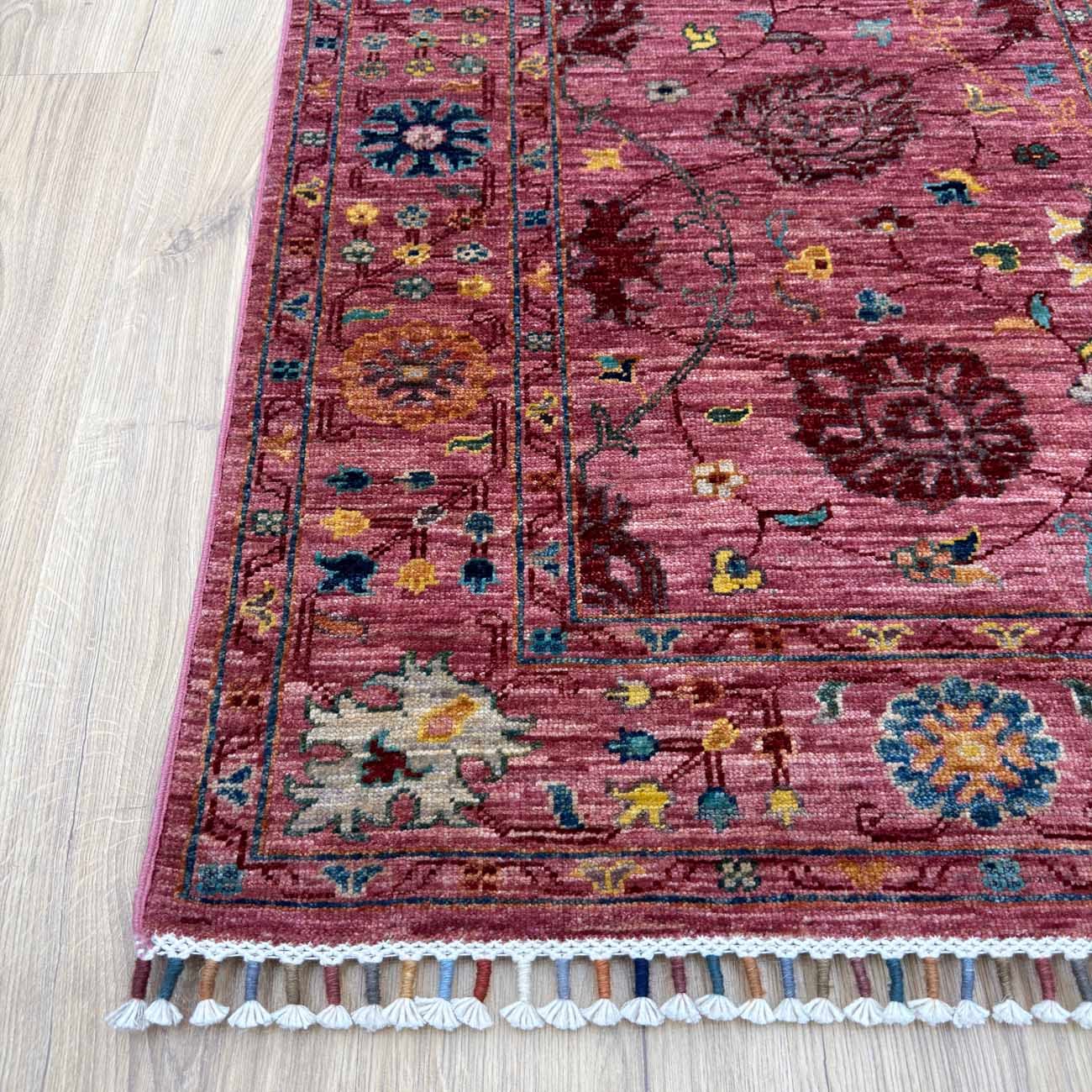 El Dokuma Pembe Sultani Yün Halı (80x205 cm) - Görsel 8