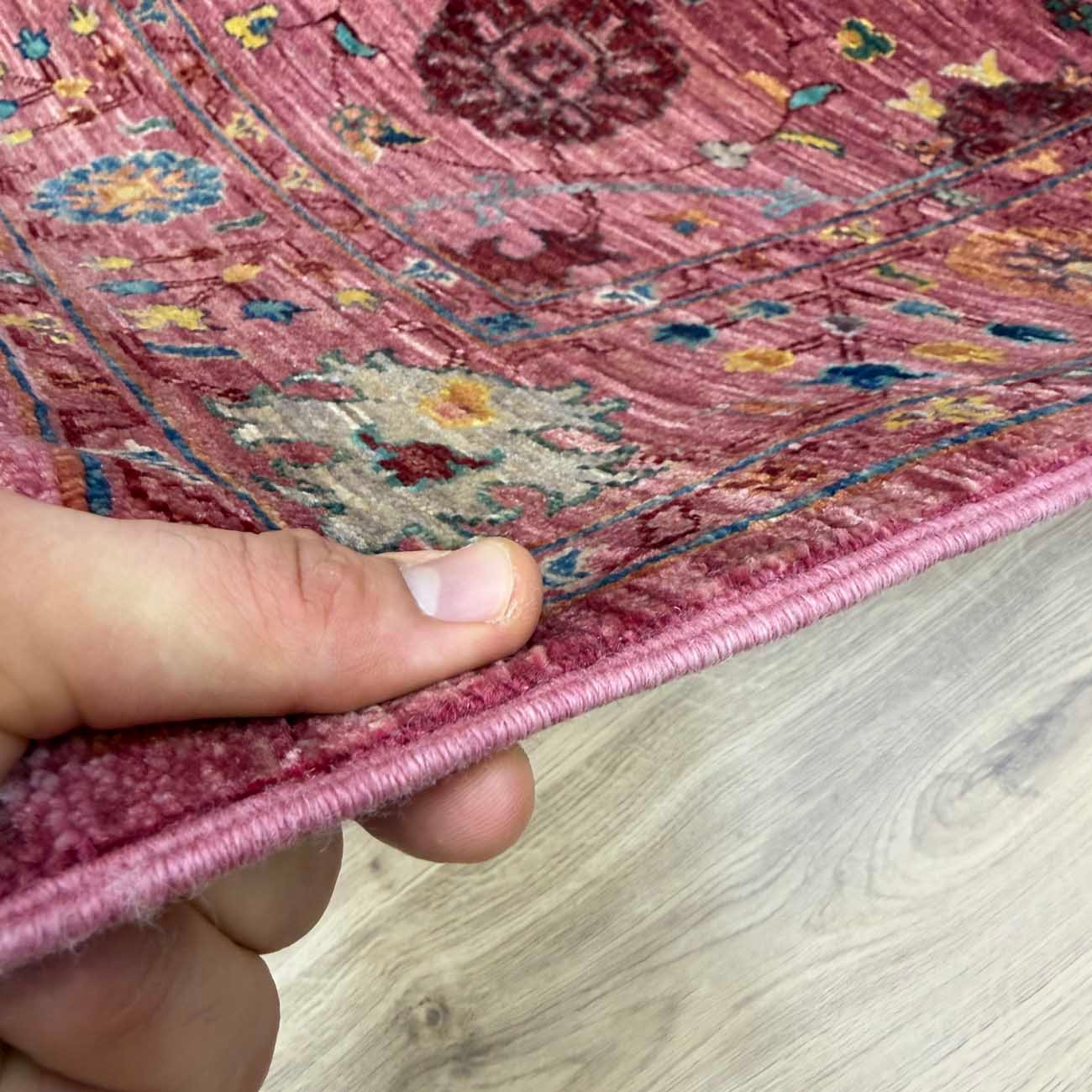 El Dokuma Pembe Sultani Yün Halı (80x205 cm) - Görsel 9