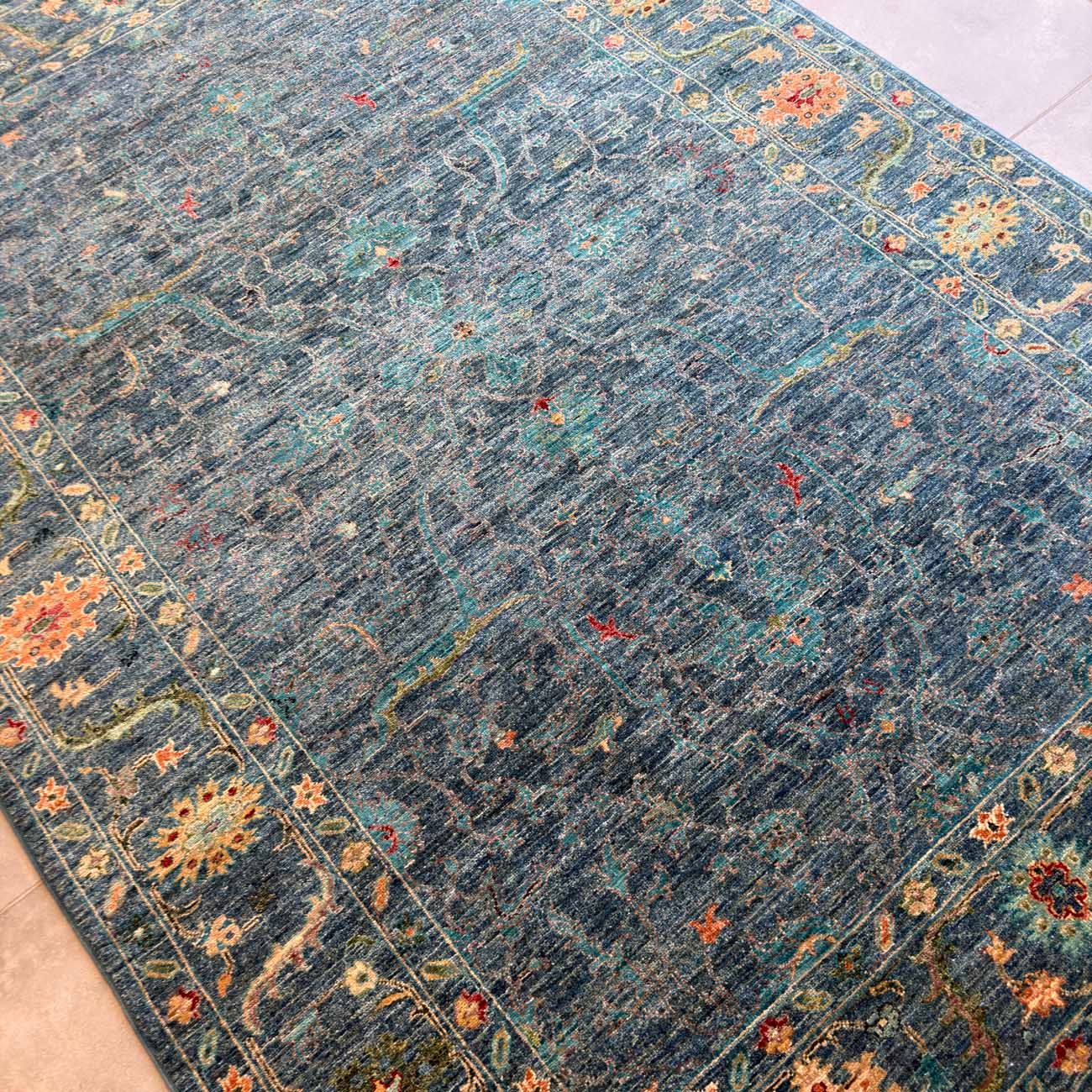 El Dokuma Mavi Sultani Yün Halı (170x240 cm) - Görsel 7