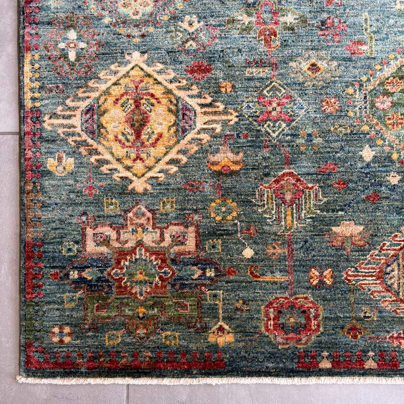 El Dokuma Yeşil Veziri Kabile Yün Halı (170x230 cm) - Görsel 8