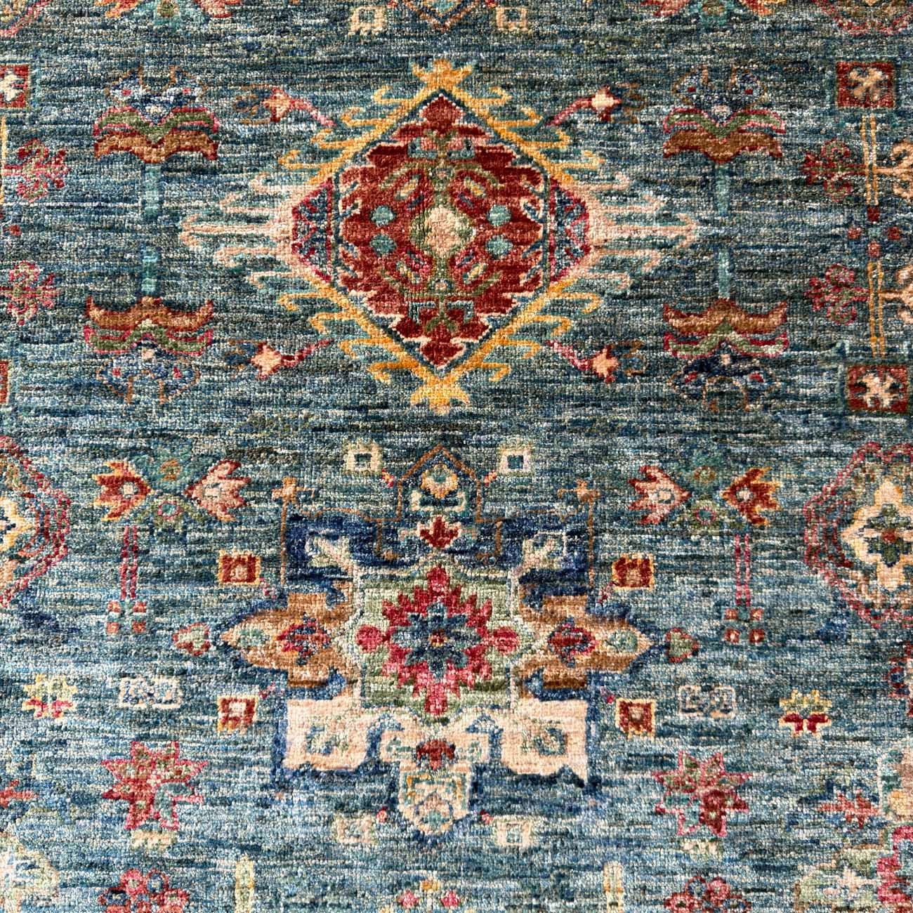 El Dokuma Yeşil Veziri Kabile Yün Halı (170x230 cm) - Görsel 3