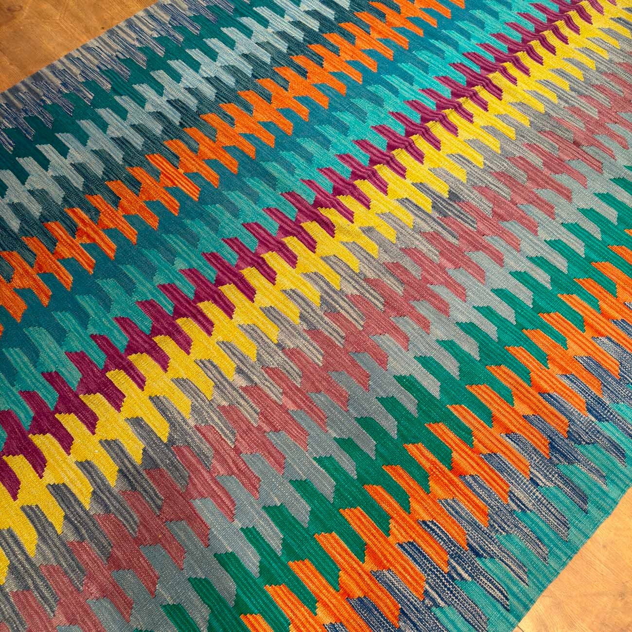 El Dokuma Anadolu Desenli Yün Kilim (170x245 cm) - Görsel 2