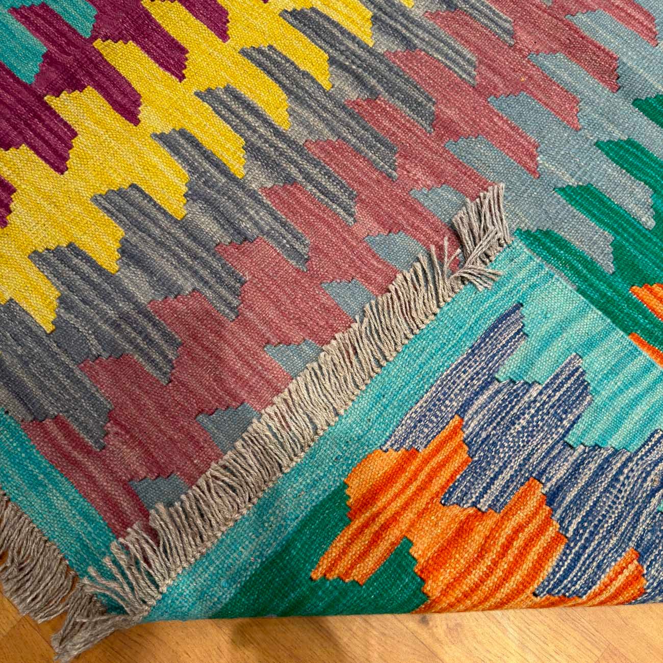 El Dokuma Anadolu Desenli Yün Kilim (170x245 cm) - Görsel 6