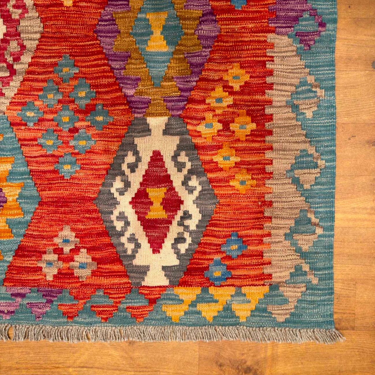 El Dokuma Anadolu Desenli Yün Kilim (175x230 cm) - Görsel 4