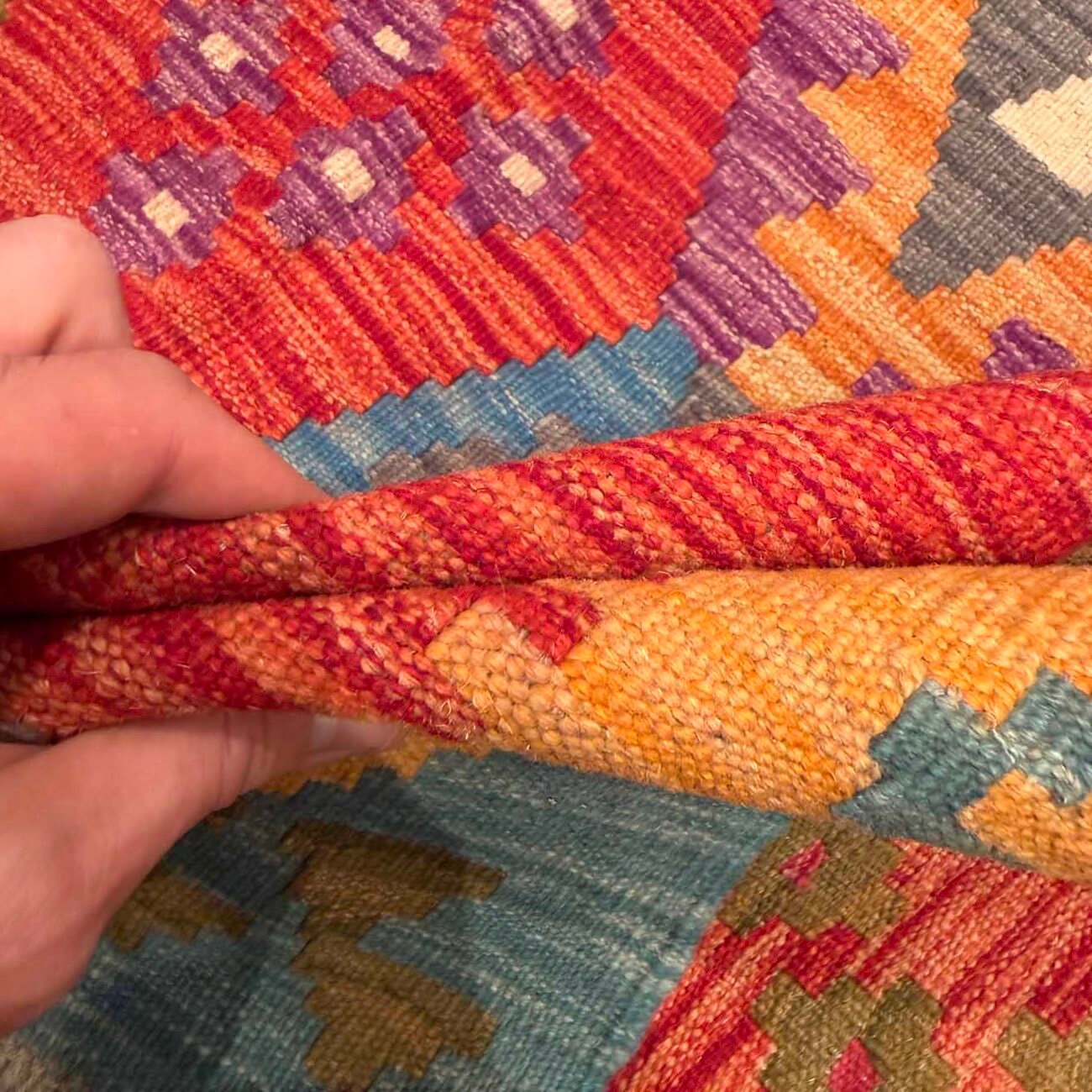 El Dokuma Anadolu Desenli Yün Kilim (175x230 cm) - Görsel 8