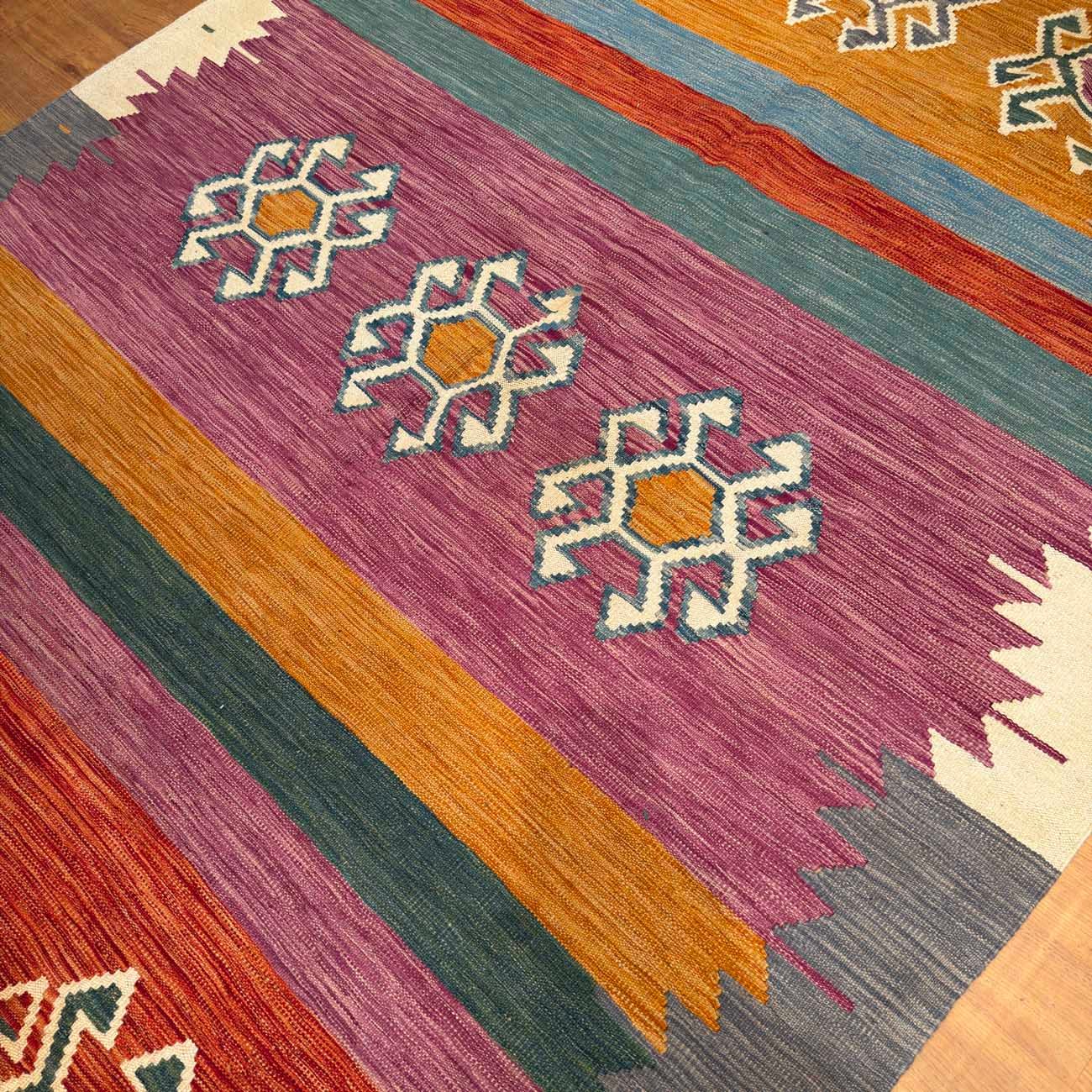 El Dokuma Anadolu Desenli Yün Kilim (175x245 cm) - Görsel 2