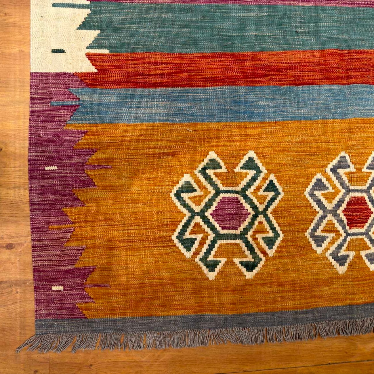 El Dokuma Anadolu Desenli Yün Kilim (175x245 cm) - Görsel 4