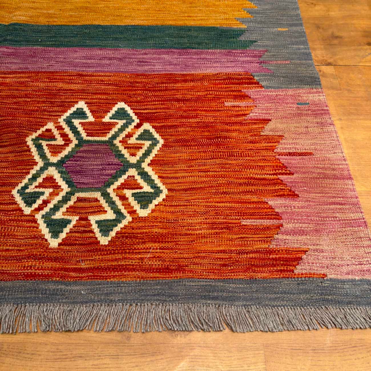 El Dokuma Anadolu Desenli Yün Kilim (175x245 cm) - Görsel 7