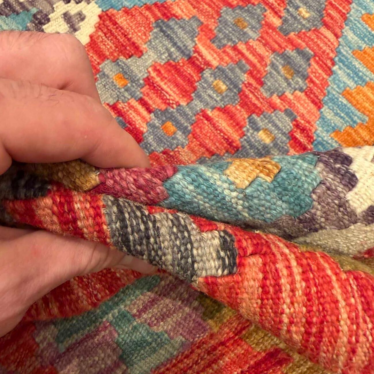 El Dokuma Anadolu Desenli Yün Kilim (175x235 cm) - Görsel 8