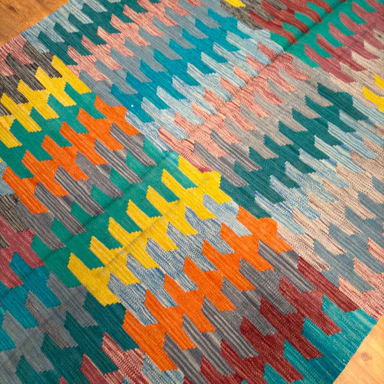 El Dokuma Anadolu Desenli Yün Kilim (150x200 cm) - Görsel 2