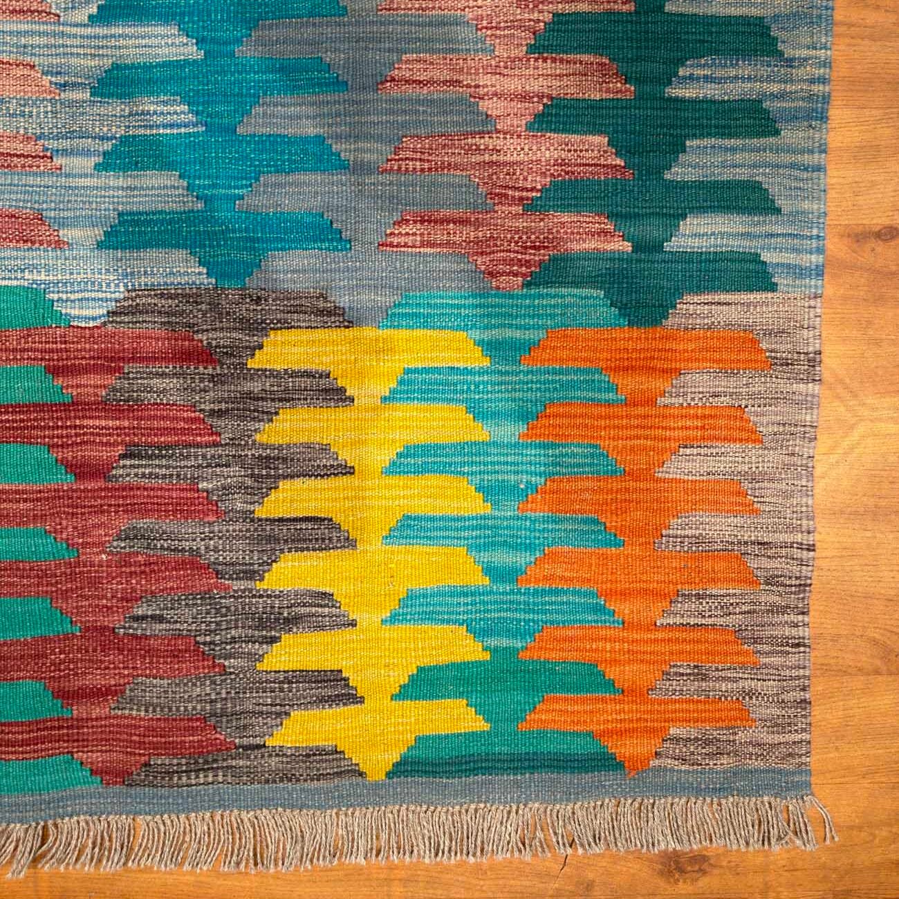 El Dokuma Anadolu Desenli Yün Kilim (150x200 cm) - Görsel 4