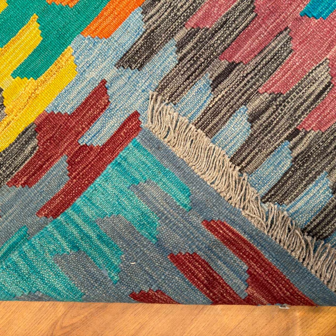 El Dokuma Anadolu Desenli Yün Kilim (150x200 cm) - Görsel 5
