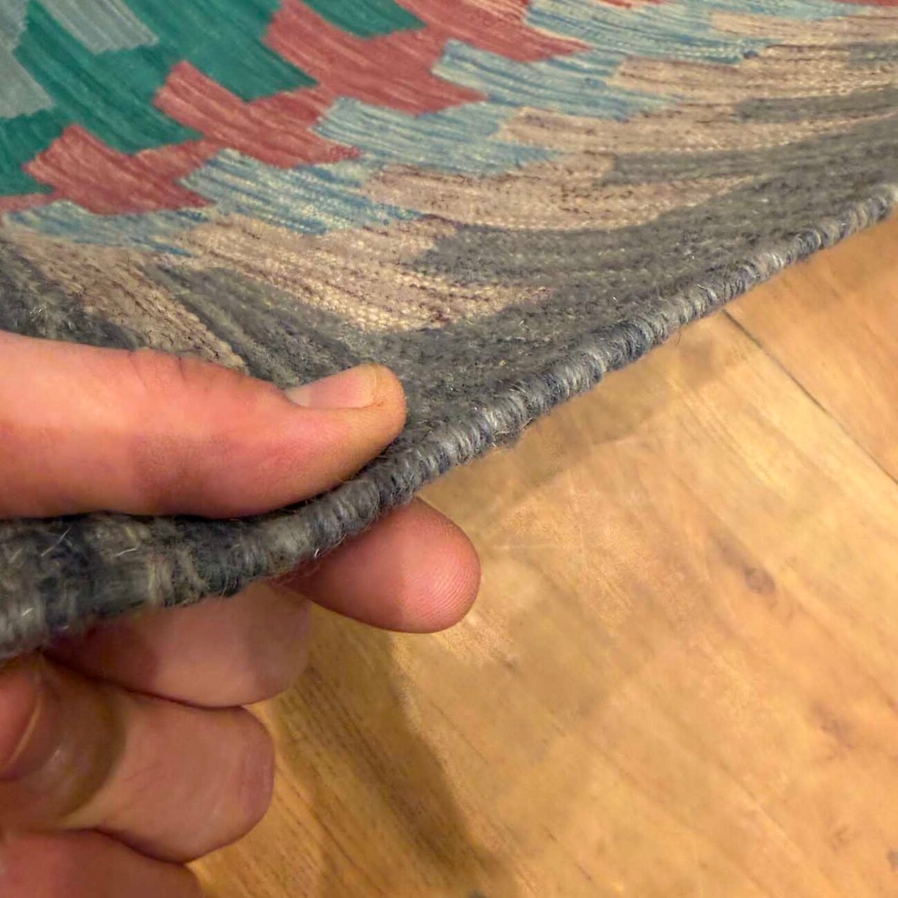 El Dokuma Anadolu Desenli Yün Kilim (150x200 cm) - Görsel 7
