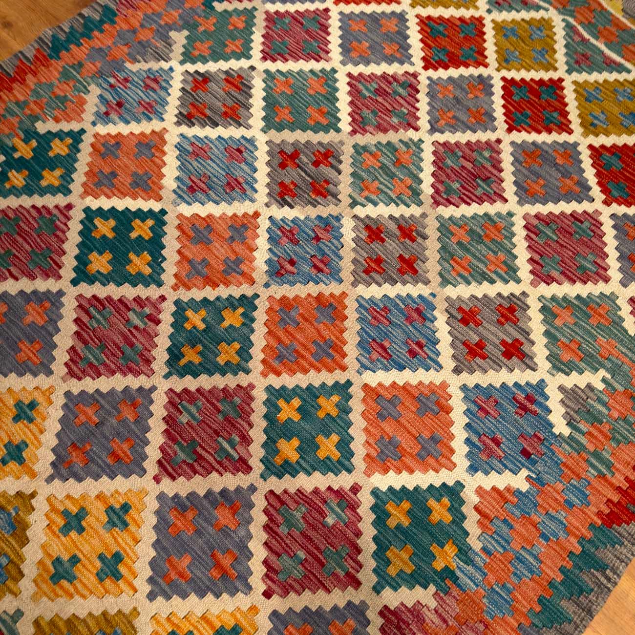 El Dokuma Anadolu Desenli Yün Kilim (150x200 cm) - Görsel 2