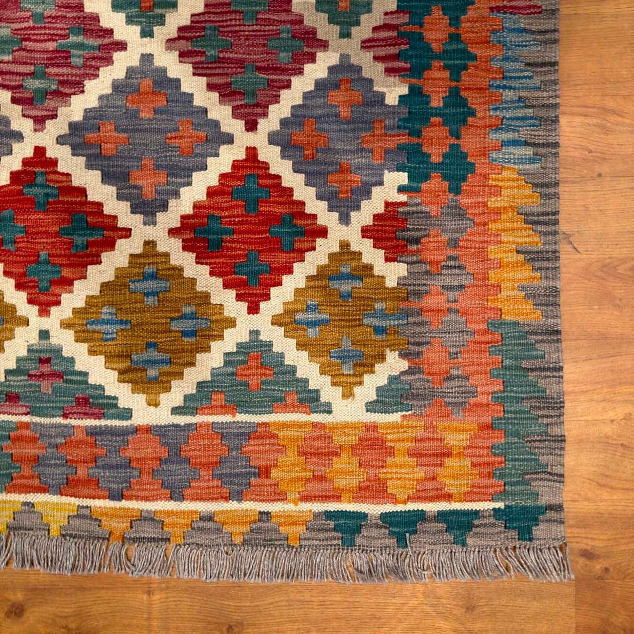 El Dokuma Anadolu Desenli Yün Kilim (150x200 cm) - Görsel 4