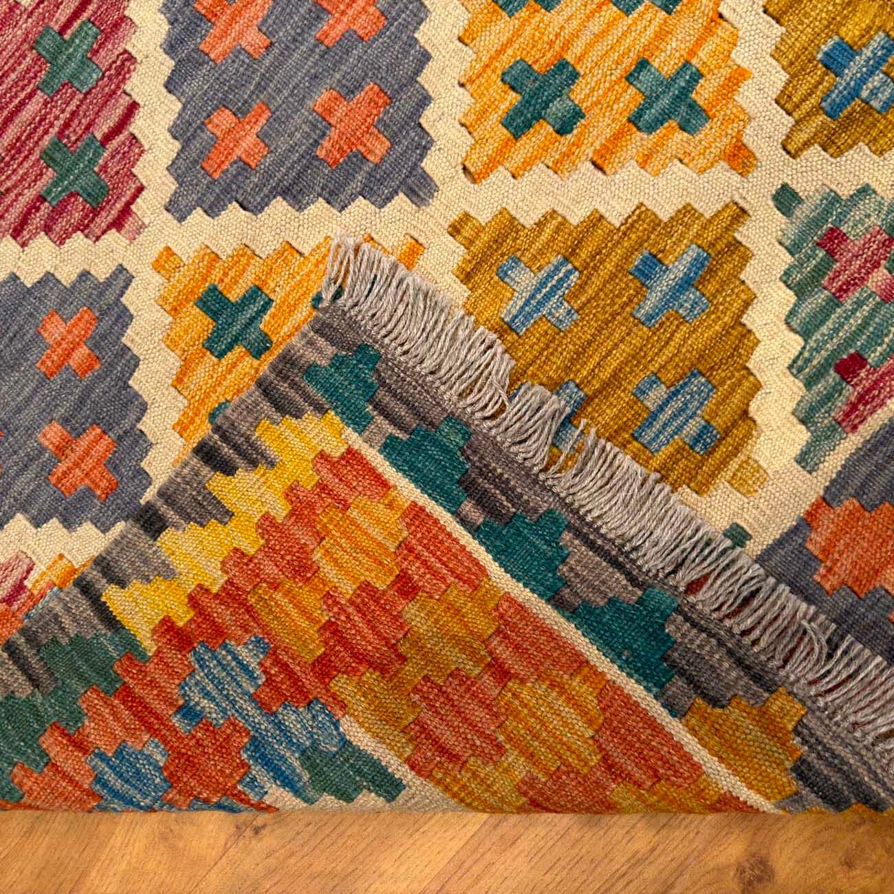 El Dokuma Anadolu Desenli Yün Kilim (150x200 cm) - Görsel 5