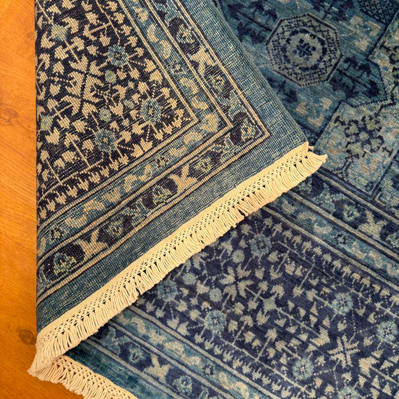El Dokuma Mavi Memlük Yün Halı (175x240 cm) - Görsel 5