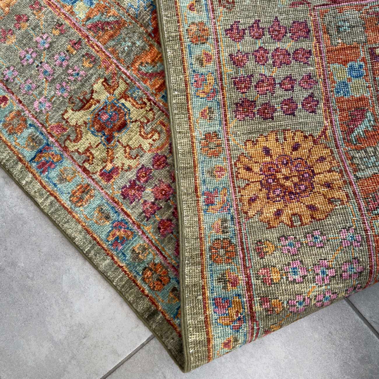 El Dokuma Yeşil Uşak Yün Halı (245x305 cm) - Görsel 5