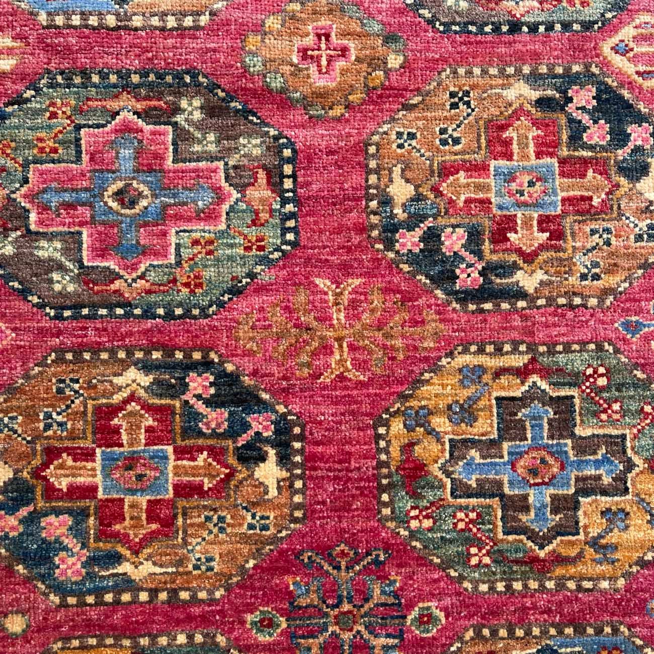 El Dokuma Pembe Ersari Türkmen Yün Halı (100x150 cm) - Görsel 3