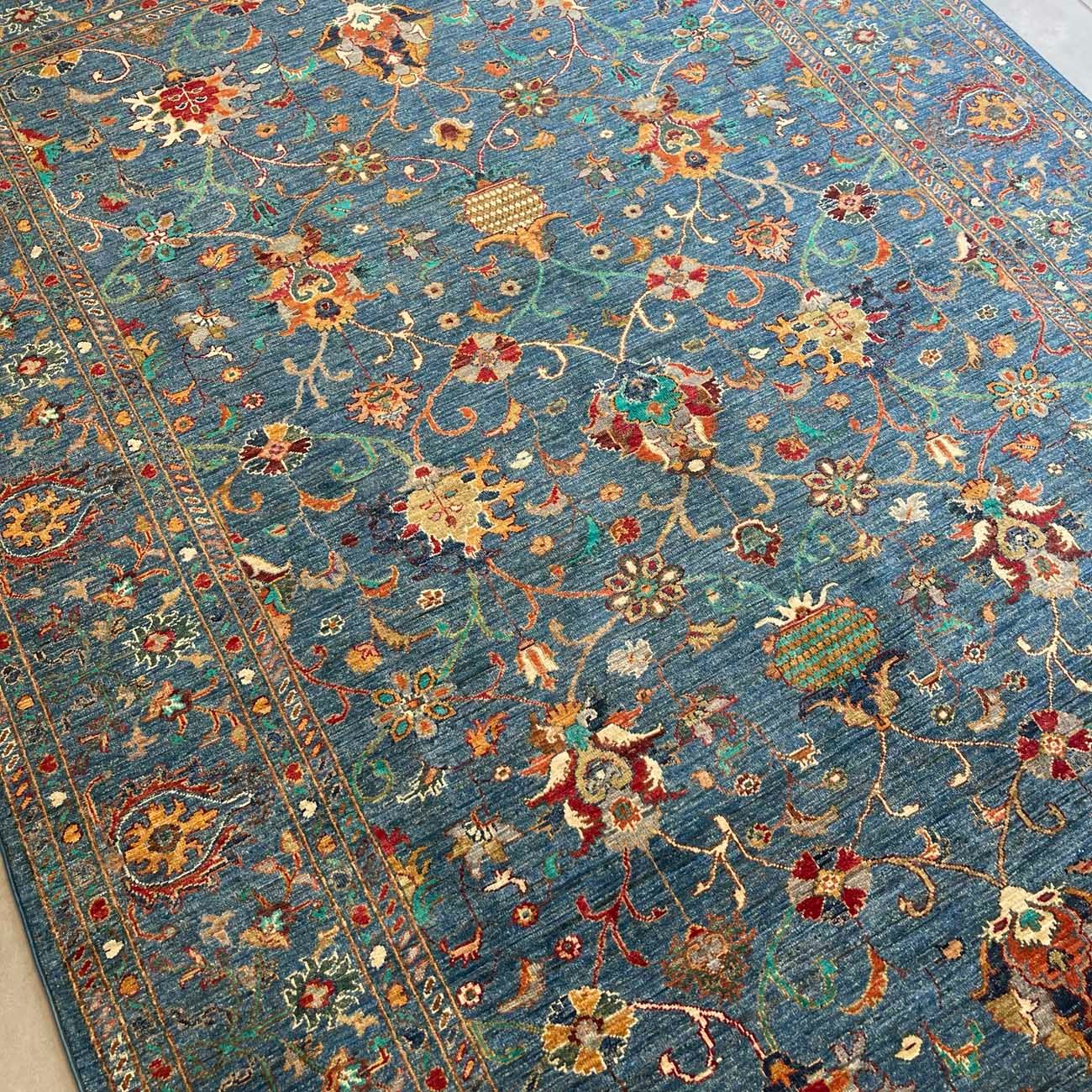 El Dokuma Mavi Sultani Yün Halı (205x300 cm) - Görsel 7