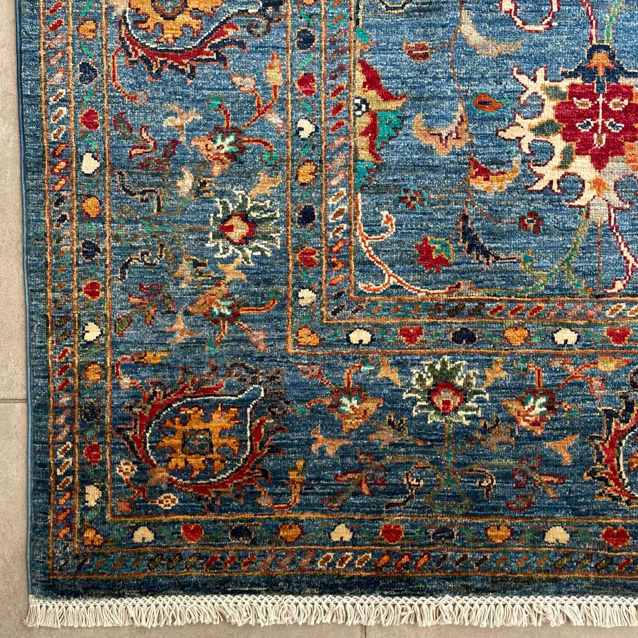 El Dokuma Mavi Sultani Yün Halı (205x300 cm) - Görsel 8