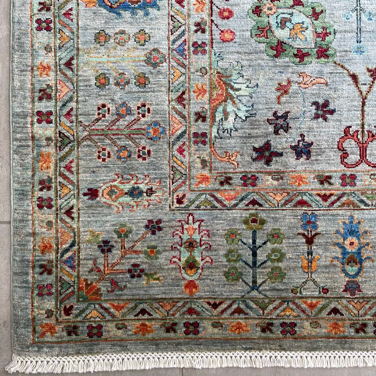 El Dokuma Açık Mavi Sultani Yün Halı (210x300 cm) - Görsel 8