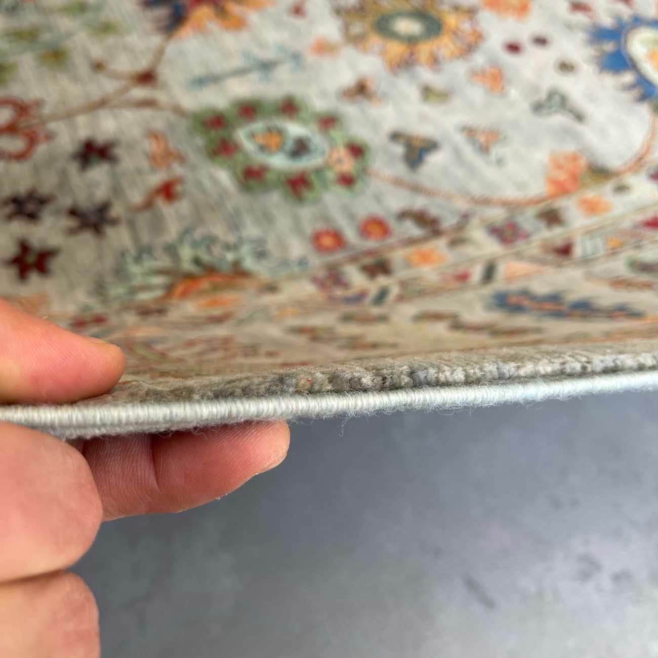 El Dokuma Açık Mavi Sultani Yün Halı (210x300 cm) - Görsel 9