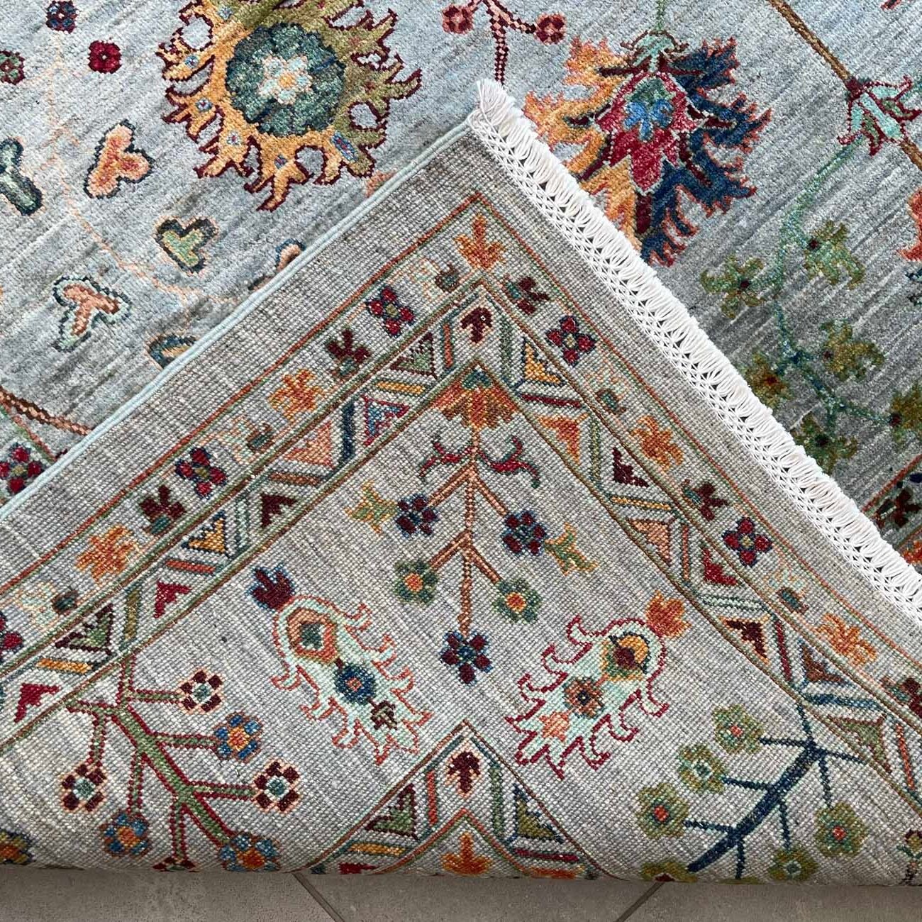El Dokuma Açık Mavi Sultani Yün Halı (210x300 cm) - Görsel 5