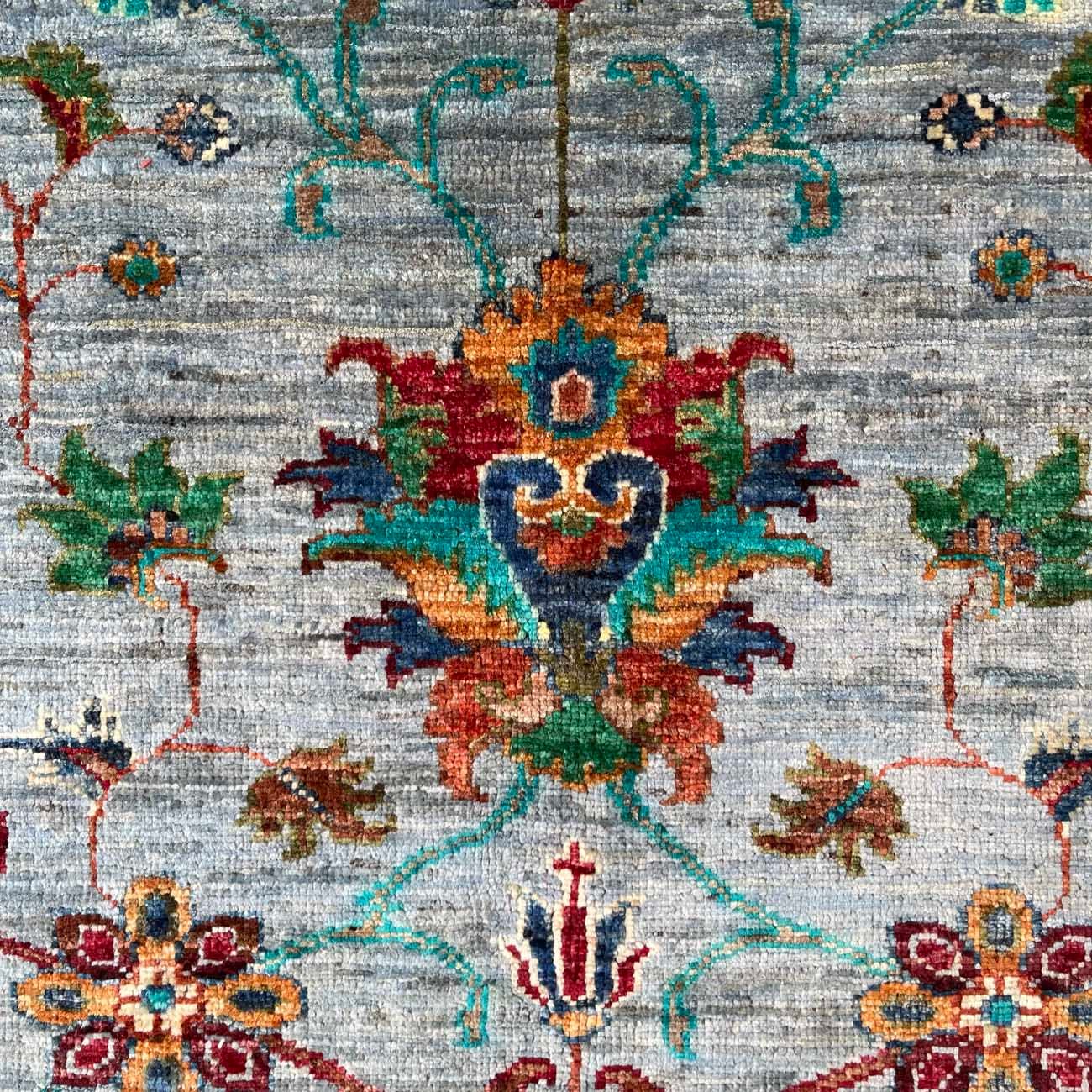 El Dokuma Açık Mavi Sultani Yün Halı (240x295 cm) - Görsel 2