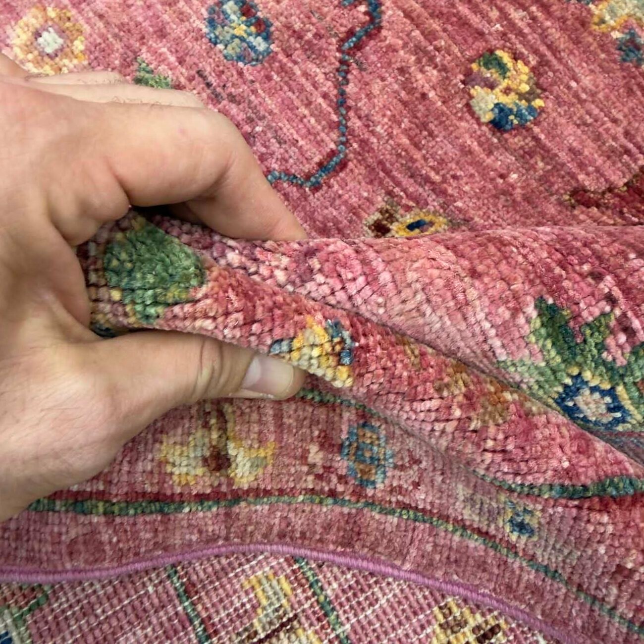 El Dokuma Pembe Sultani Yün Halı (125x185 cm) - Görsel 4