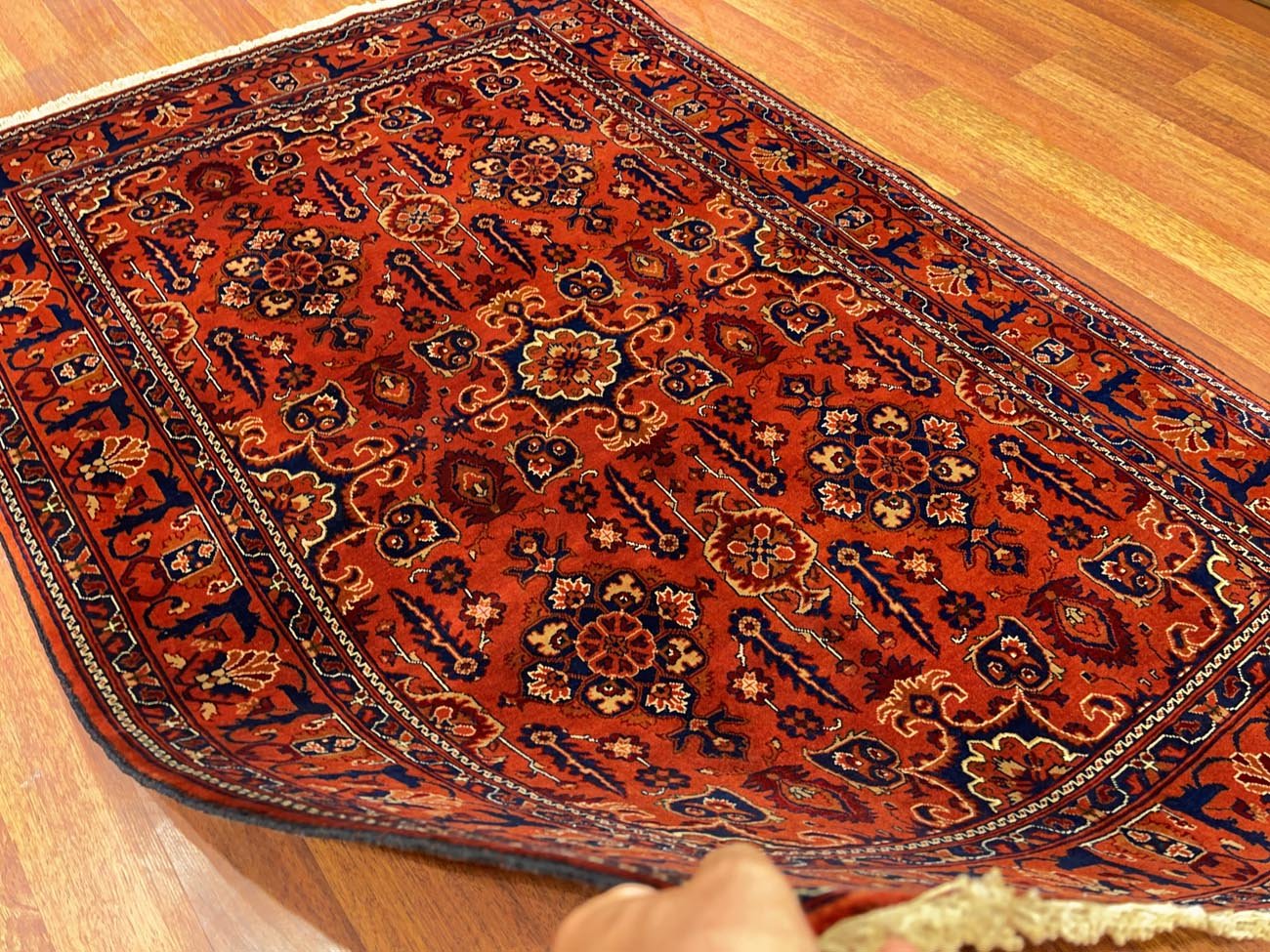 El Dokuma Afgan Bilicik İnce Dokulu Yün Halı (120x180 cm) - Görsel 6