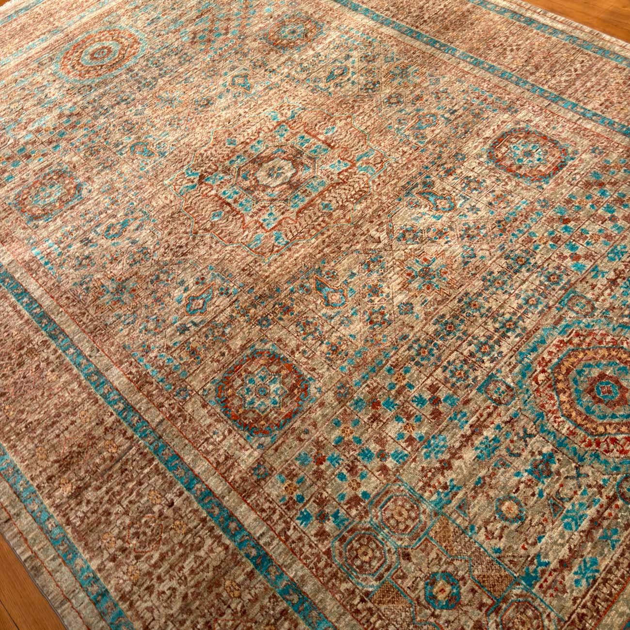 El Dokuma Madalyon Memlük Yün Halı (205x300 cm) - Görsel 7