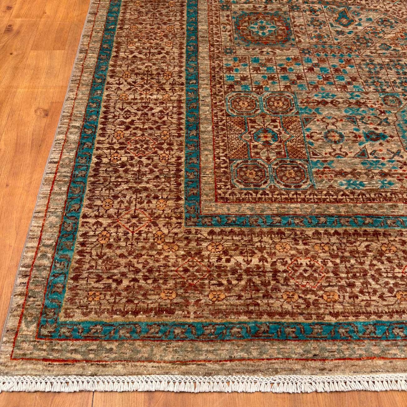 El Dokuma Madalyon Memlük Yün Halı (205x300 cm) - Görsel 8
