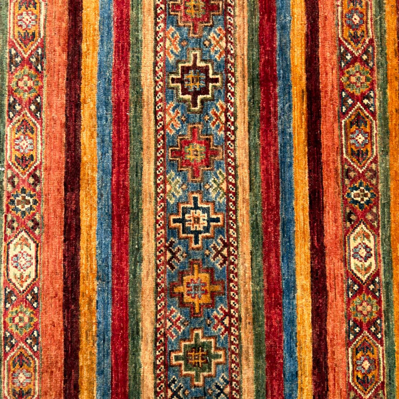 El Dokuma Çizgili Horcin Kabile Yün Halı (210x310 cm) - Görsel 2