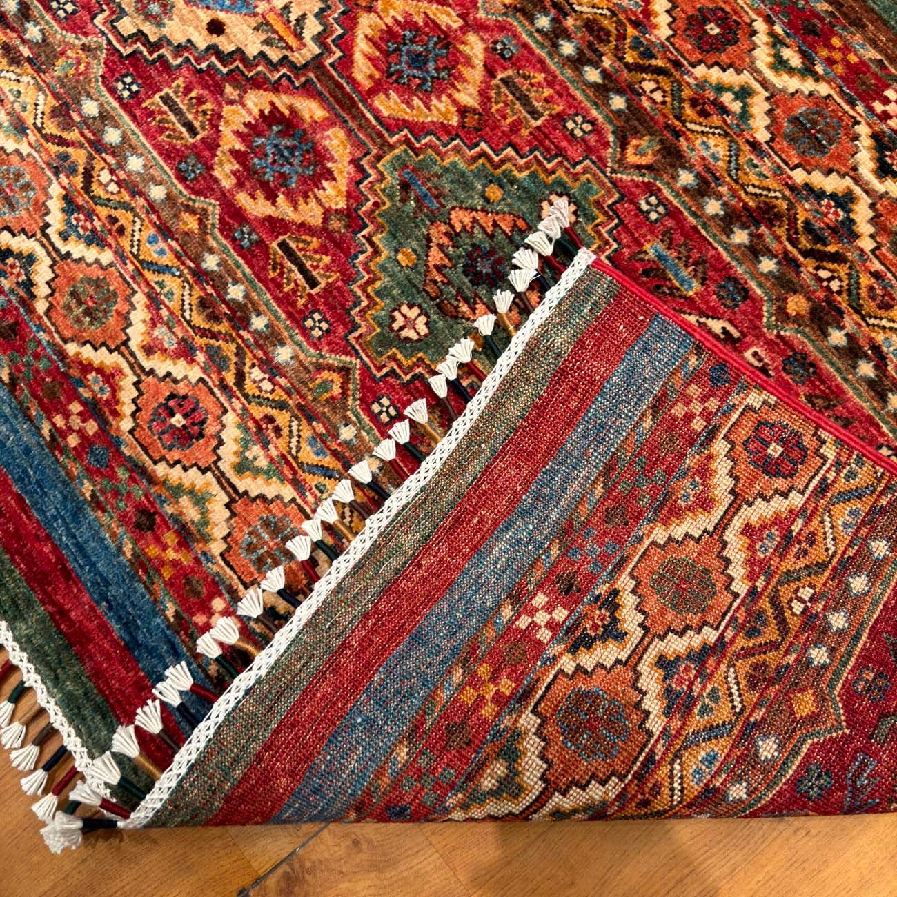 El Dokuma Çizgili Horcin Kabile Yün Halı (210x310 cm) - Görsel 5