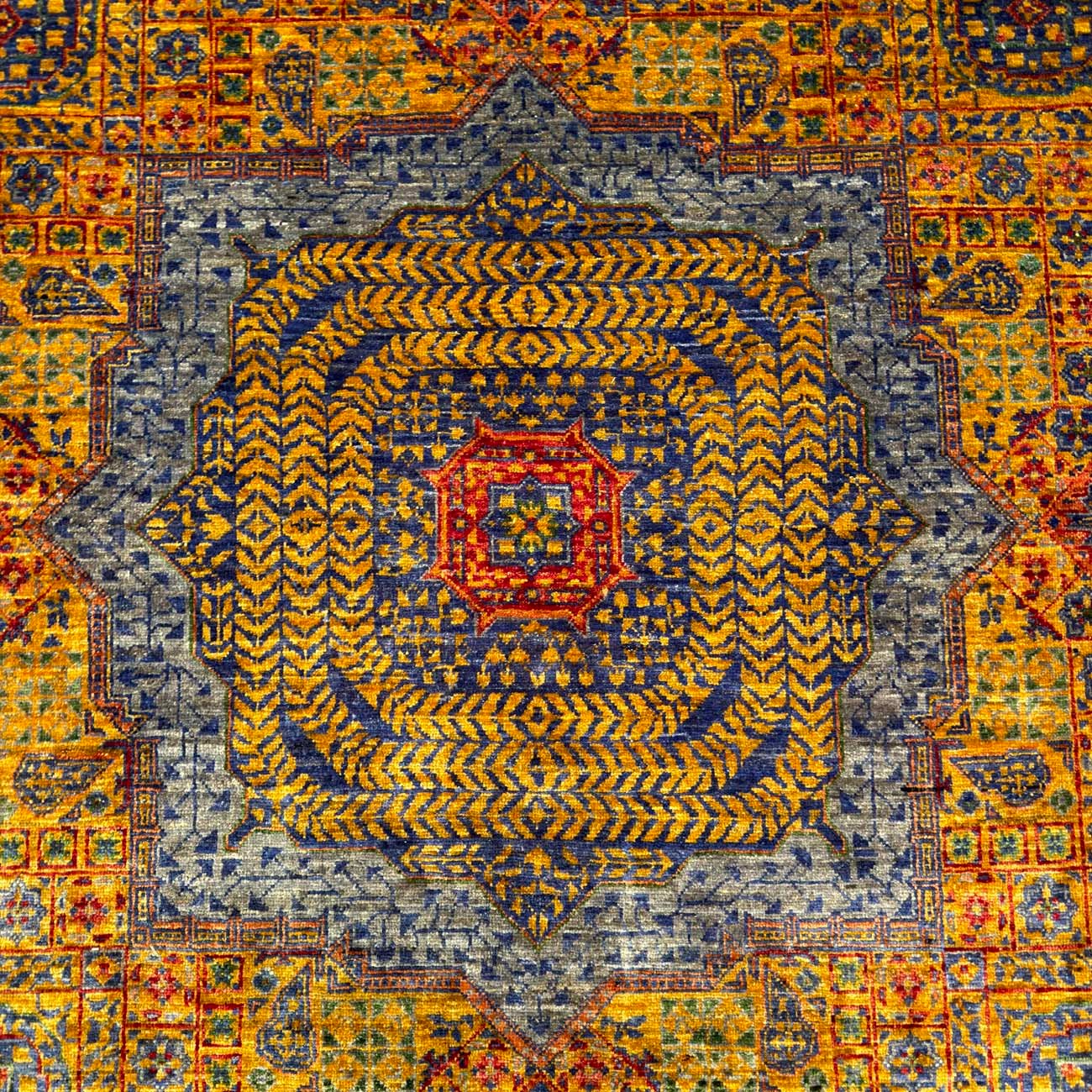 El Dokuma Madalyon Memlük Yün Halı (210x300 cm) - Görsel 2