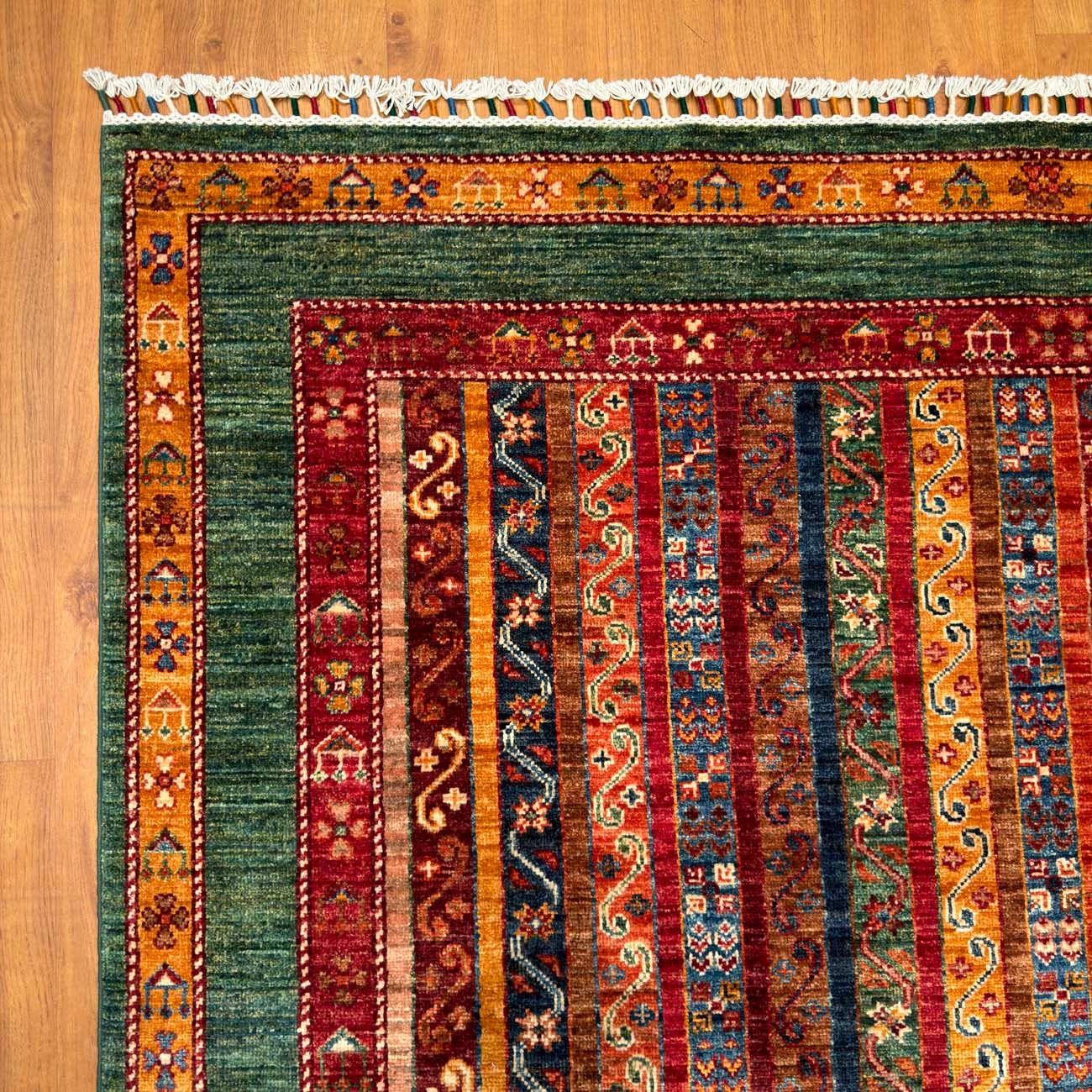 El Dokuma Şal Kabile Yün Halı (170x245 cm) - Görsel 8