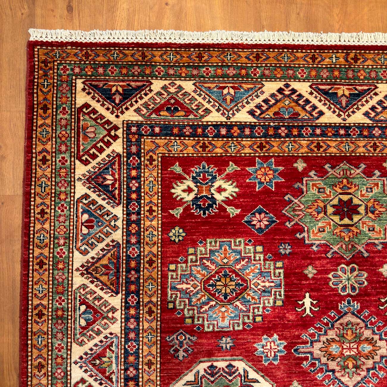 El Dokuma Kırmızı Kazak Yün Halı (170x235 cm) - Görsel 4