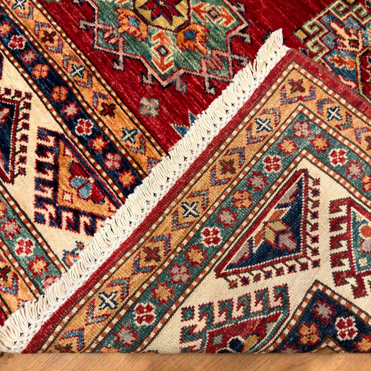 El Dokuma Kırmızı Kazak Yün Halı (170x235 cm) - Görsel 5