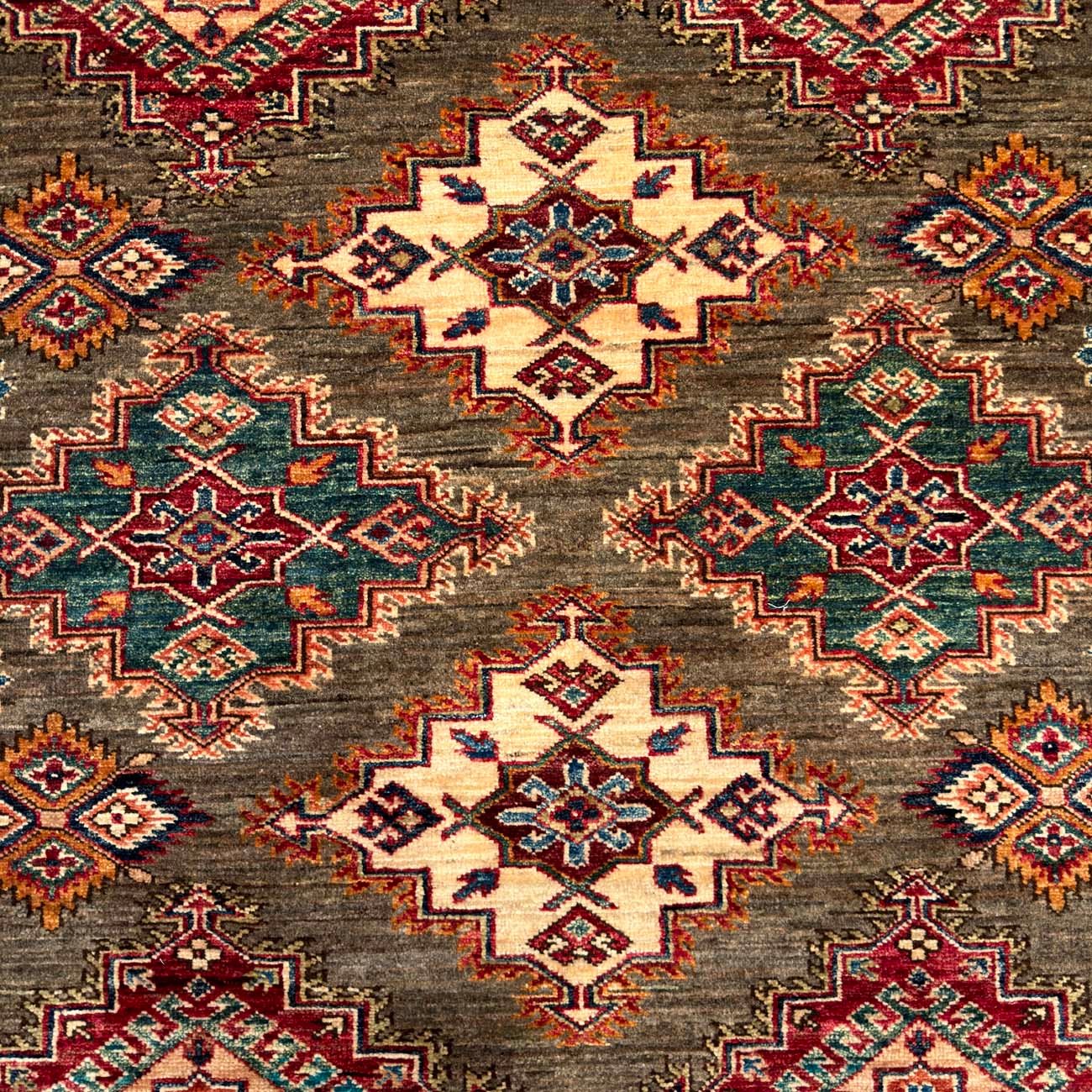 El Dokuma Natural Gri Kazak Yün Halı (170x235 cm) - Görsel 5