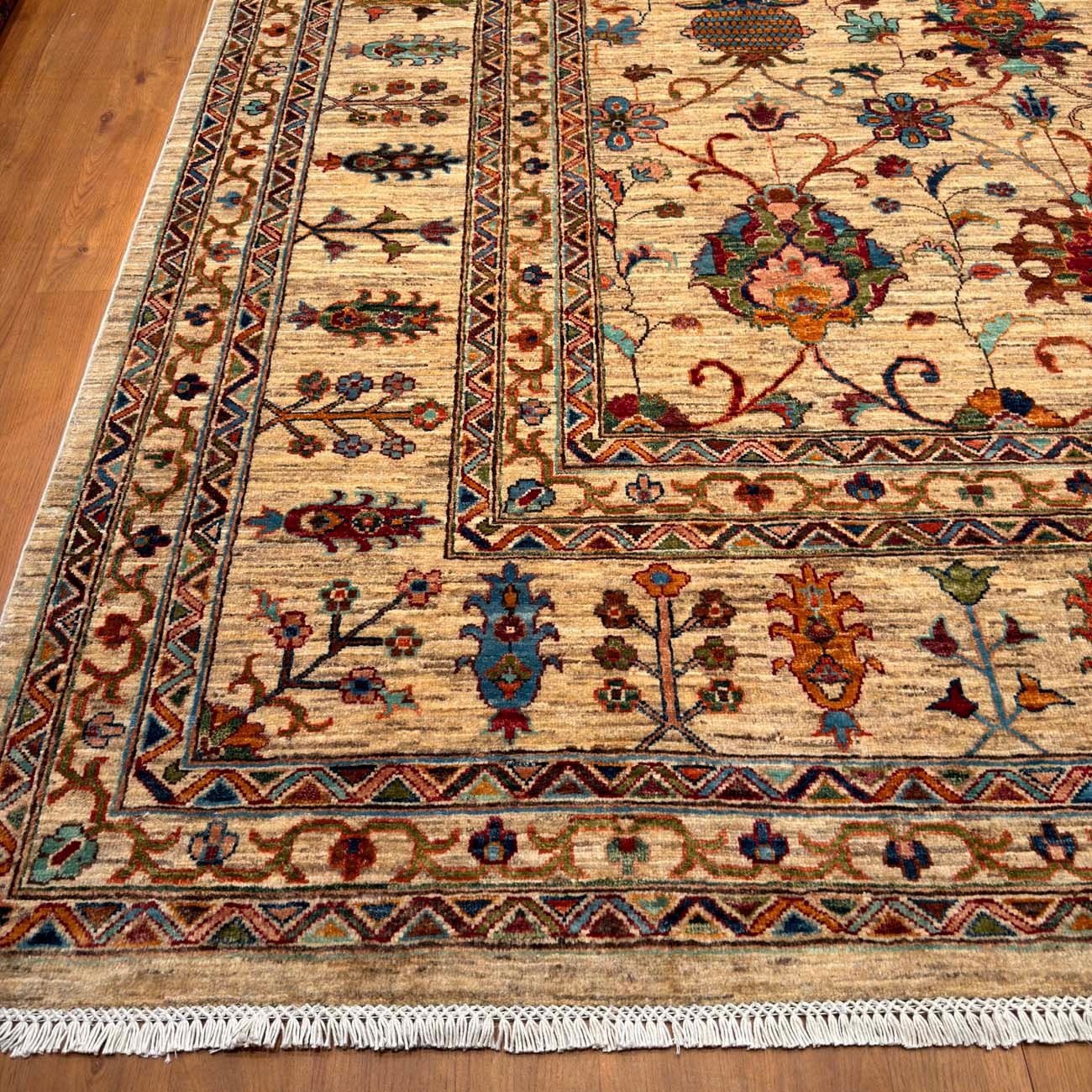 El Dokuma Bej Sultani Yün Halı (300x410 cm) - Görsel 10