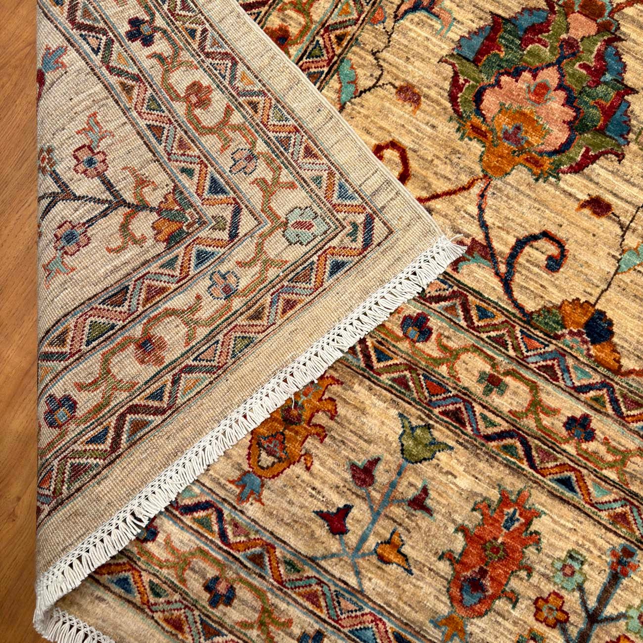 El Dokuma Bej Sultani Yün Halı (300x410 cm) - Görsel 7