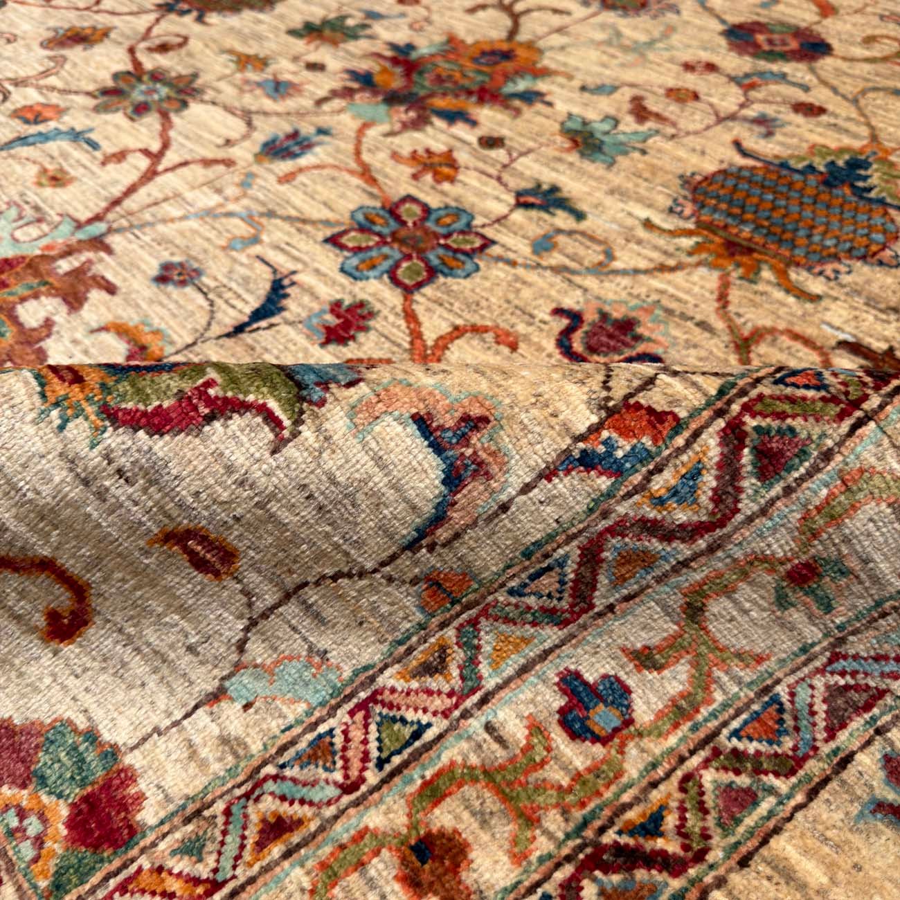 El Dokuma Bej Sultani Yün Halı (300x410 cm) - Görsel 12