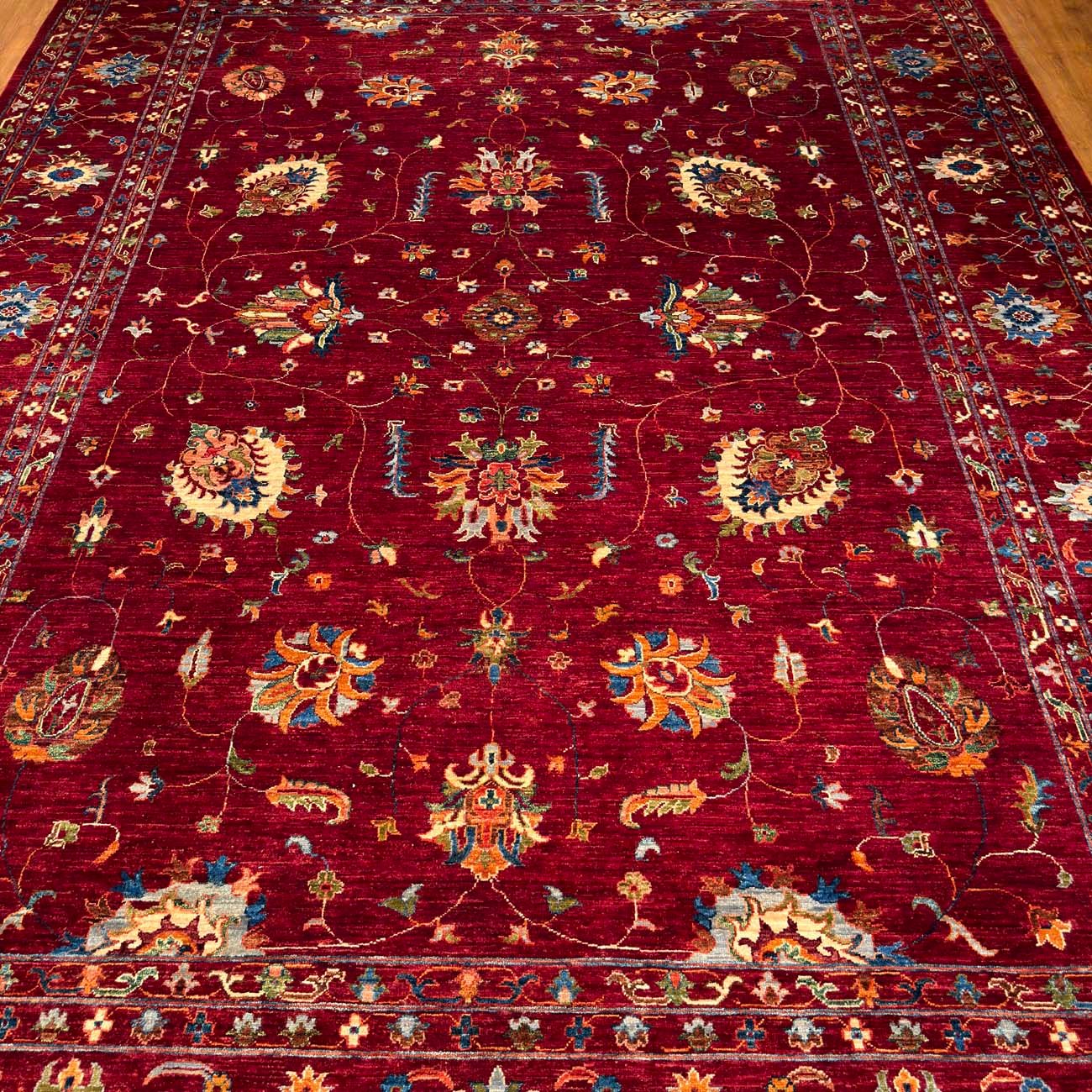 El Dokuma Kırmızı Sultani Yün Halı (280x370 cm) - Görsel 7