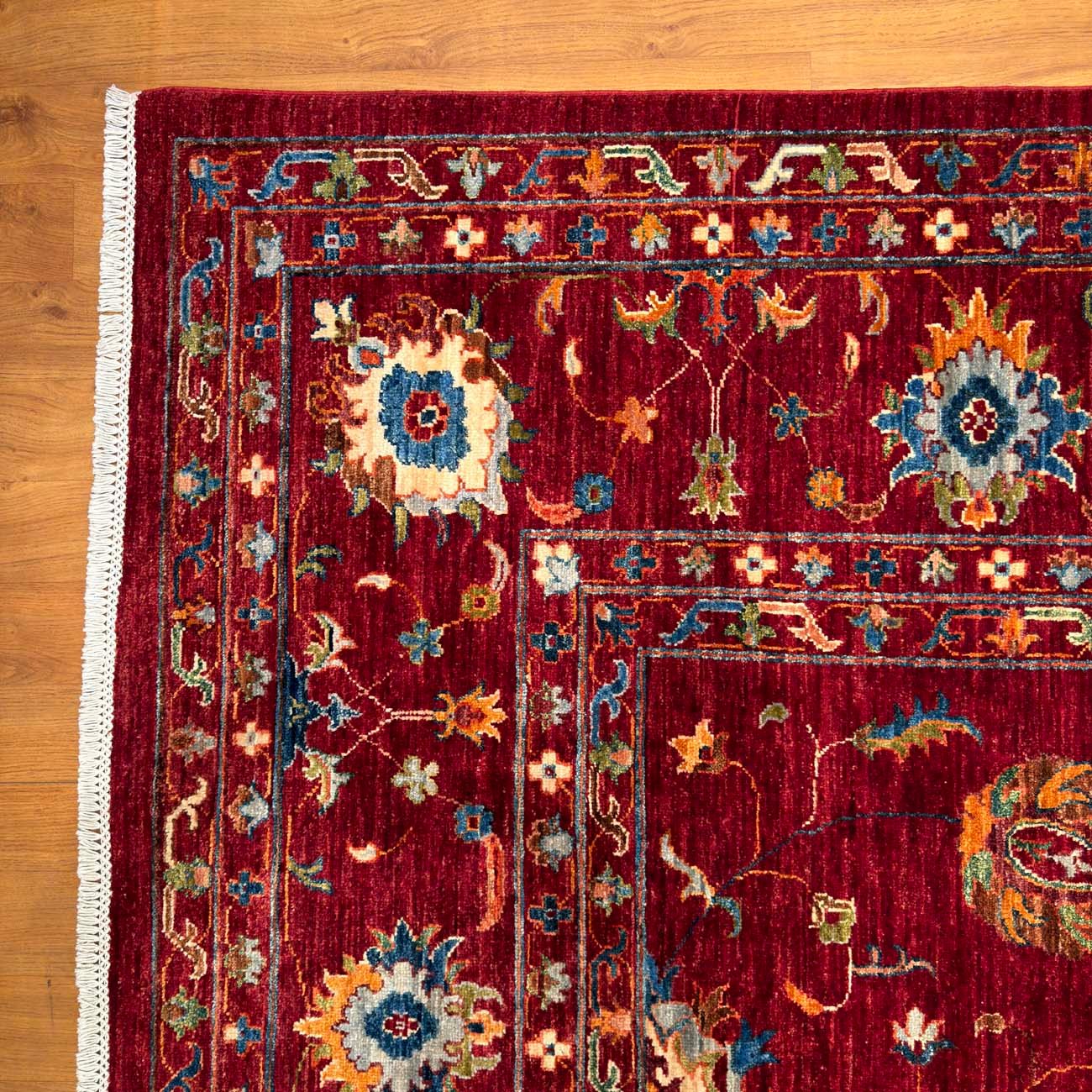 El Dokuma Kırmızı Sultani Yün Halı (280x370 cm) - Görsel 3