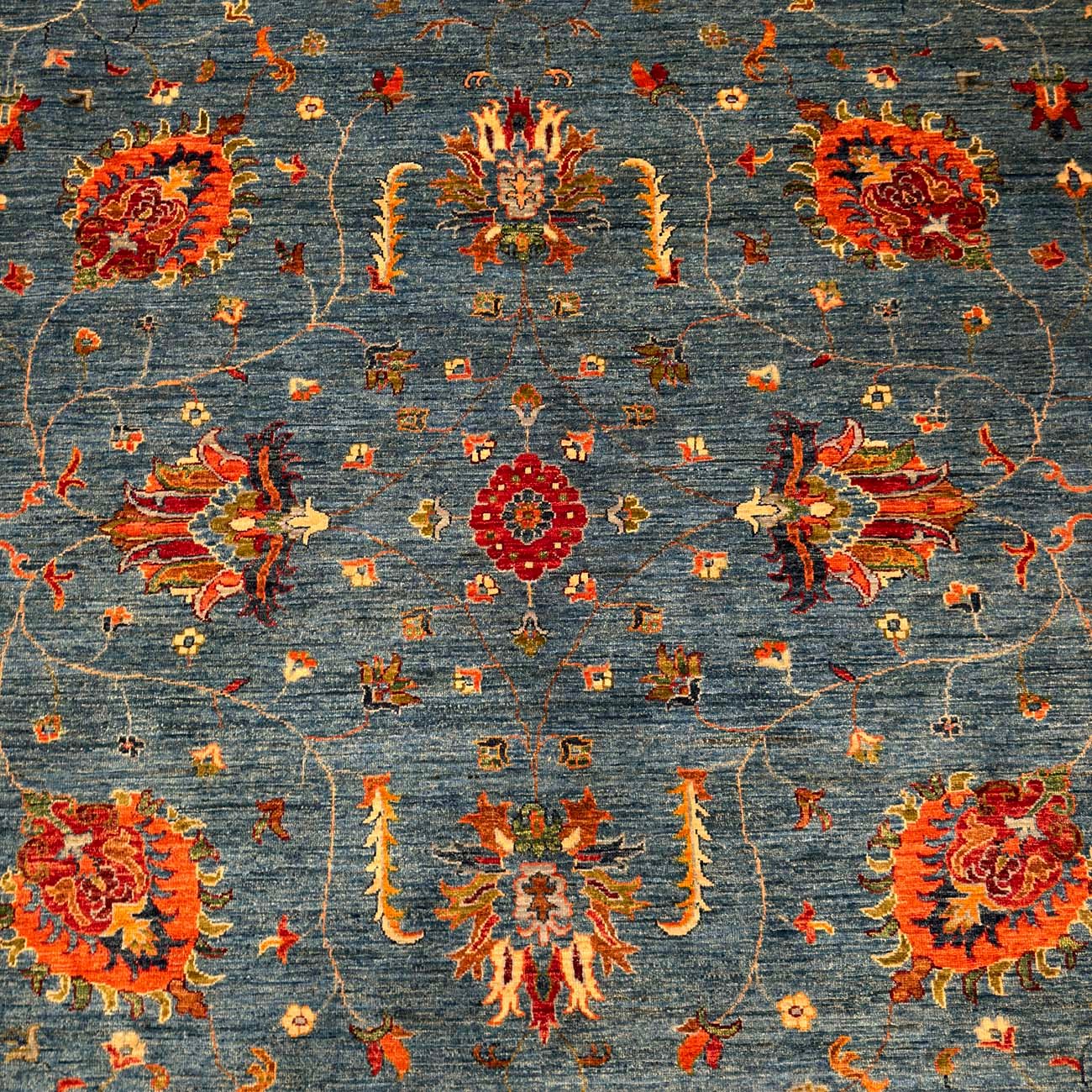 El Dokuma Mavi Sultani Yün Halı (275x370 cm) - Görsel 2
