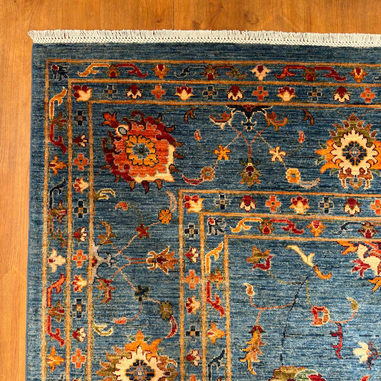 El Dokuma Mavi Sultani Yün Halı (275x370 cm) - Görsel 5