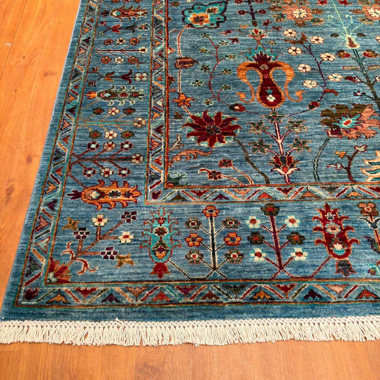El Dokuma Mavi Sultani Yün Halı (175x245 cm) - Görsel 5