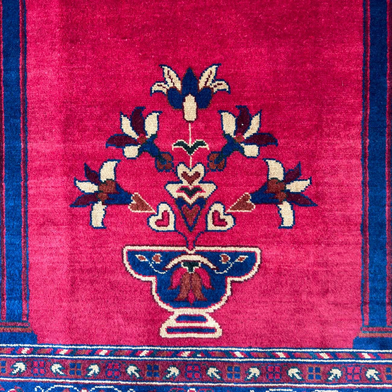 El Dokuma Kırmızı Afgan Bilicik Seccade Yün Halı (90x125 cm) - Görsel 8
